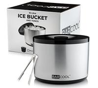 Barcool 10L Round Ice Bucket | Double-Walled with Lid & Tongs | Superior Insulation Keeps Contents Chilled for Hours on End | Ideal for Pubs, Restaurants, Home Bars, BBQs & Picnic Occasions