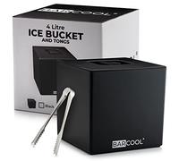 Barcool 4L Square Ice Bucket | Double-Walled with Lid & Tongs | Superior Insulation Keeps Contents Chilled for Hours on End | Ideal for Pubs, Restaurants, Home Bars, BBQs & Picnic Occasions