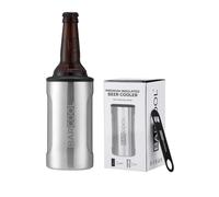 Barcool Beer Cooler *New Improved Design* with Bottle Opener | Premium Insulated Drink Cooler for Bottles and Cans, Beer Holder for Chilled Refreshment | Accessories for Home & Outdoor Use - Silver