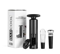 Barcool Self-Pull Wine Opener Set - Manual Corkscrew with Vacuum Pump Stopper, Drip-Free Wine Pourer & Foil Cutter - All-in-One Wine Accessories Gift Set