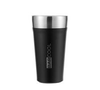 Barcool Stackable Insulated Beer Cup 600ml | Keeps Beer Cold 5 Hours | Vacuum Double Wall Stainless Steel Cup | Built-in Bottle Opener | Condensation Free Metal Cup - Black
