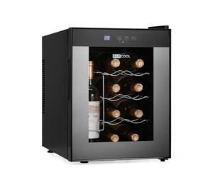Barcool VINO12 - Table-Top Wine Fridge Black | 5-18°C | Wine Cooler | LED + Digital Display | Glass Door Drinks Cellar | Single-Zone