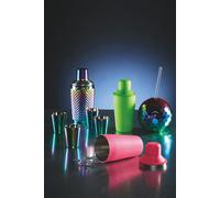 BarCraft Mini Cocktail Shaker with Recipe, Stainless Steel, Neon Green, 300 ml
