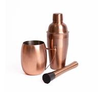Barcraft 3Pc Cocktail-Making Set With Copper-Finish Cocktail Shaker, Muddler And Moscow Mule Mug Multi One Size