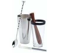 BarCraft 4 Piece Mojito Cocktail Shaker Set, Stainless Steel in Silver BarCraft Silver