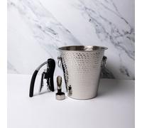 Barcraft 4Pc Wine Accessories Set Including Stainless Steel Hammered Wine Cooler, Corkscrew, Pourer And Drip Collar Multi One Size