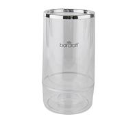 BarCraft Insulated Wine Cooler, Single Bottle, Acrylic with Chrome Detail, 12 x 12 x 23cm, Clear / Steel