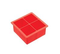 BarCraft Bar Craft Silicone Slow Melt Jumbo Ice Cube Tray, Red