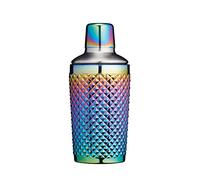 BarCraft BCCSSTUDRBOW Studded Glass Cocktail Shaker, 300 ml (10.5 fl oz) - Rainbow-Pearl Iridescent Finish, 8 x 8 x 17.5 cm