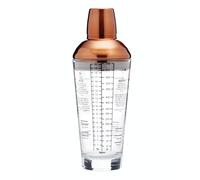 BarCraft BCLLBOSTON700 Recipe Cocktail Shaker with Measurements, Glass / Stainle