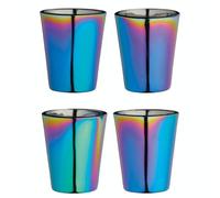 BarCraft BCSGRBOW4PC Metallic Rainbow Iridescent Shot Glasses, 50 ml (2 fl oz), Set of 4, 5 x 5 x 6 cm