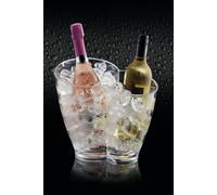 BarCraft Wine Cooler Bucket, Double Sided Design for 2 Bottles, Plastic, Transparent, 7 Litres