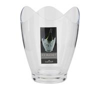 BarCraft Wine Cooler Bucket with Wavy Edge Design, for 1 Bottle, Plastic, Transparent, 3 Litre