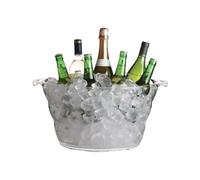 BarCraft Clear Acrylic Large Oval Drinks Bucket / Cooler, Beer, Drinks and Wine Cooler, 10 Litres