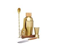 Bar Craft Cocktail Making Kit – 6-Piece Gift Set, Brass Finish, Gold