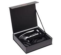 BarCraft Lever Corkscrew and Wine Bottle Opener, Comes with Bottle Stopper, Foil Cutter and Spare Non-stick Worm, 1 Kit with Presentation Box, Metal Shimmer