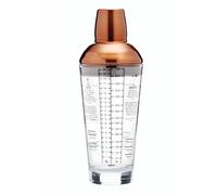 Barcraft Copper Finish Glass Cocktail Shaker, 650Ml, Gift Boxed Copper One Size