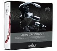 BarCraft Deluxe Lever-Arm Corkscrew Gift Set - Black - Plastic - Corkscrew