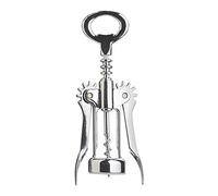 BarCraft Double Handed Chrome Winged Corkscrew, Metal,Black Lever Arm,16 cm