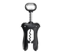 BarCraft Double Handled Winged Corkscrew, Black, Carded, Silver