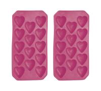 BarCraft Set of 2 Flexible Heart Shape Ice Cube Trays, Pink in Dark Pink BarCraft Dark Pink