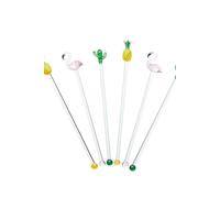 BarCraft Glass Novelty Tropical Cocktail Stirrers, Acetate Display Boxed BarCraft Multicolor