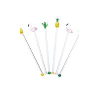 BarCraft Glass Cocktail Stirring Sticks - Yellow