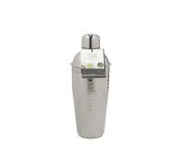 BarCraft Hammered Stainless Steel Cocktail Shaker with Built-In Strainer, 700ml in Silver BarCraft Silver