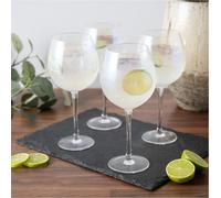 BarCraft Iridescent Gin Glass Set, Set of 4 Balloon Glasses, Elegant Drinkware, 500ml - Clear - Glass - Gin Glasses