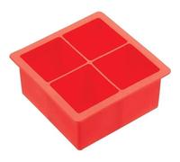 BarCraft Bar Craft Silicone Slow Melt Jumbo Ice Cube Tray, Red
