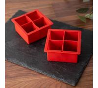 Barcraft Jumbo Ice Cube Tray, Set Of 2, Red Red One Size