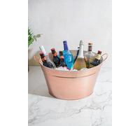 BarCraft Large Copper Champagne Bucket, Ice Bucket for Champagne, Wine, Beer, Hammered Steel, Black, 50 x 32.5 x 29cm