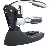 BarCraft Lever Corkscrew and Wine Bottle Opener, Comes with Bottle Stopper, Foil Cutter and Spare Non-stick Worm, 1 Kit with Presentation Box, Metal Shimmer