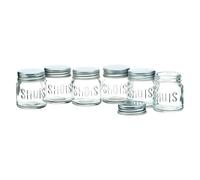 BarCraft Mini Kilner Mason Jar Shot Glasses Set Of 6 With Screw Lids Drink 60ml