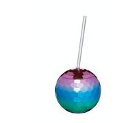 BarCraft Rainbow Disco Drinks Jar With Straw