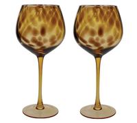 BarCraft Patterned Gin Glasses, Set of 2 with Tortoiseshell Finish in Gift Box, 550ml