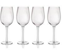 BarCraft Ribbed Wine Glasses, Set of 2 Large Patterned Glasses in Gift Box, 450ml (Pack of 2)