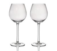 Barcraft Set Of 2 Handmade Ribbed Gin Glasses In Gift Box
