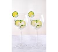 BarCraft Set of 2 Ridged Gin Glasses Clear