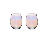 Barcraft Set Of 2 Iridescent Glass Tumblers, 600Ml Cocktail Glasses, Gift Boxed In Metallics Metallics One Size