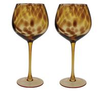 Barcraft Set Of 2 Tortoiseshell Patterned Gin Glasses In Gift Box