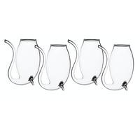 BarCraft Set of 4 Glass Port Sippers in Clear BarCraft Clear