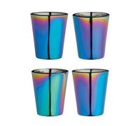BarCraft BCSGRBOW4PC Metallic Rainbow Iridescent Shot Glasses, 50 ml (2 fl oz), Set of 4, 5 x 5 x 6 cm