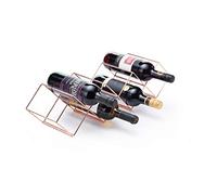 BarCraft Stackable Small Wine Rack, Metal, Copper Finish, 7 Bottle Capacity