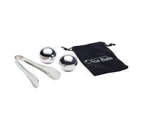 BarCraft Stainless Steel Ice Balls Set with Tongs and Storage Bag Frost-Free