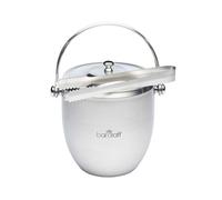 BarCraft Stainless Steel Ice Bucket with Lid and Tongs, 1.85L | Silver Ice Cube Container with Handle, Rust-Resistant, Ideal for Home Bars, Serving Tongs Included, Dishwasher Safe