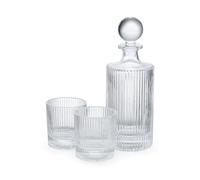 BarCraft Whiskey Decanter Glass Set, Includes 750ml Whisky Decanter & 2 Whisky Glasses, Drinkware for Liquor, Whisky, Vodka or Wine, Drinkware Gift Set