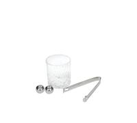 Barcraft Whiskey Glass And Stone Set In Gift Box In Clear Clear One Size