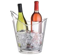 BarCraft Wine Cooler Bucket with Handle, Plastic, Transparent, 4.4 Litres (For 2 Bottles)