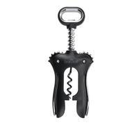 BarCraft Double Handled Winged Corkscrew, Black, Carded, BCSCREWWING, Silver